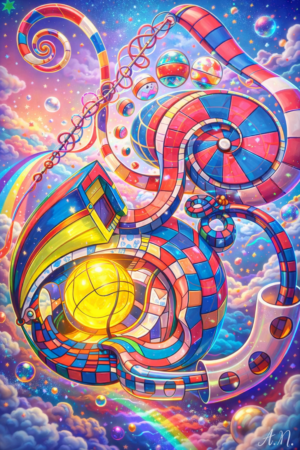 Cosmic Carousel – From Sketch to Reality (2-Piece Art Set)