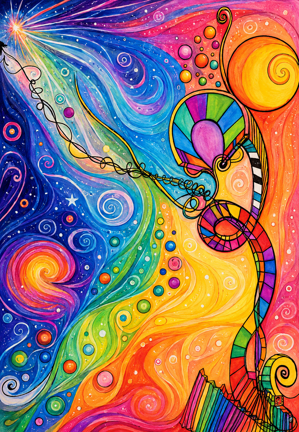 Cosmic Spectrum Art + High-Resolution Digital Prints (Original Ink & Full-Color Edition)