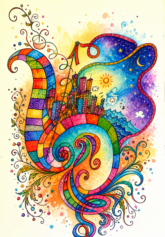 The Cosmic Flow From Sketch to Spectrum + High-Resolution Digital Prints (Original Ink & Full-Color Edition)